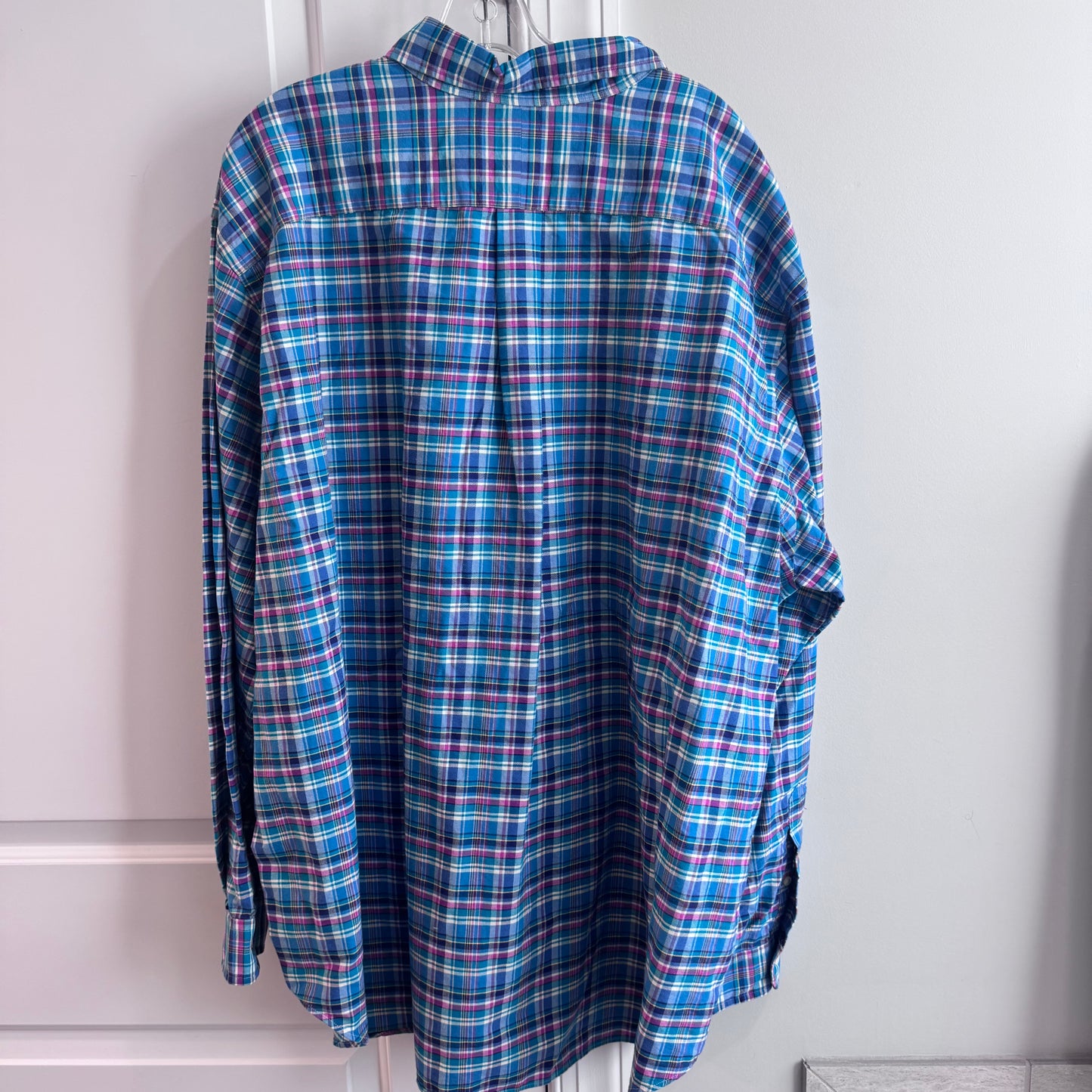 Polo Ralph Lauren Men’s Classic Fit Plaid Long Sleeve Shirt – Size 3XB (Big) – Green/Teal Multi