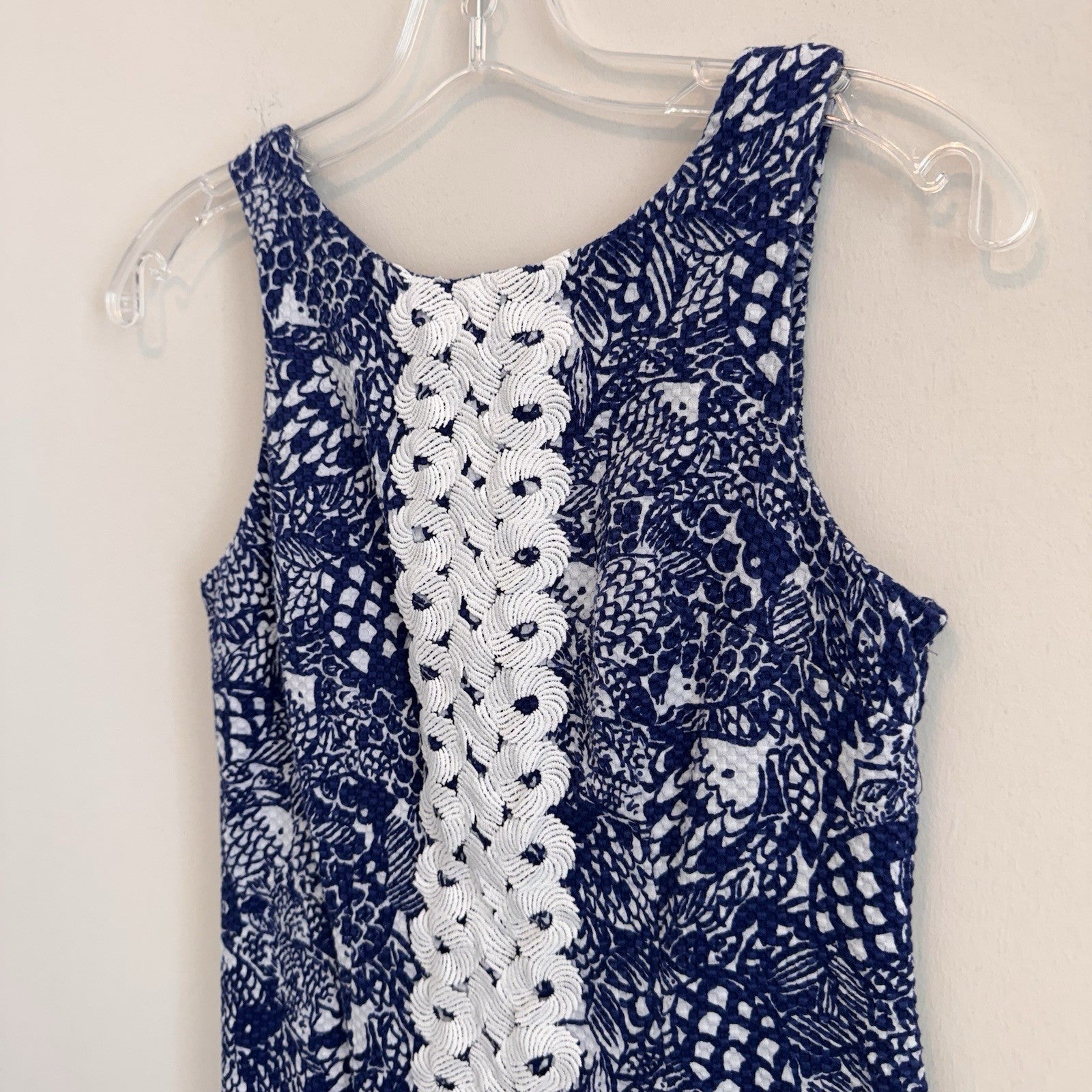 Lilly Pulitzer Target Satin Shift Dress 2 Nosie Posey Navy White Lace Pineapple