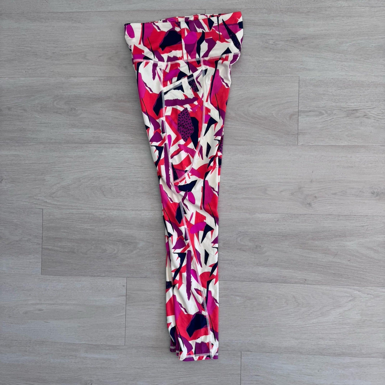 JDow Fitness Leggings Womens Small Pink Purple Abstract Athletic Workout Pants