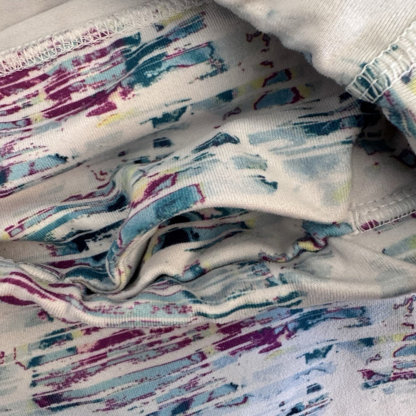 Zelos Women’s Leggings Small White Abstract Print Stretch Athletic Yoga Pants 