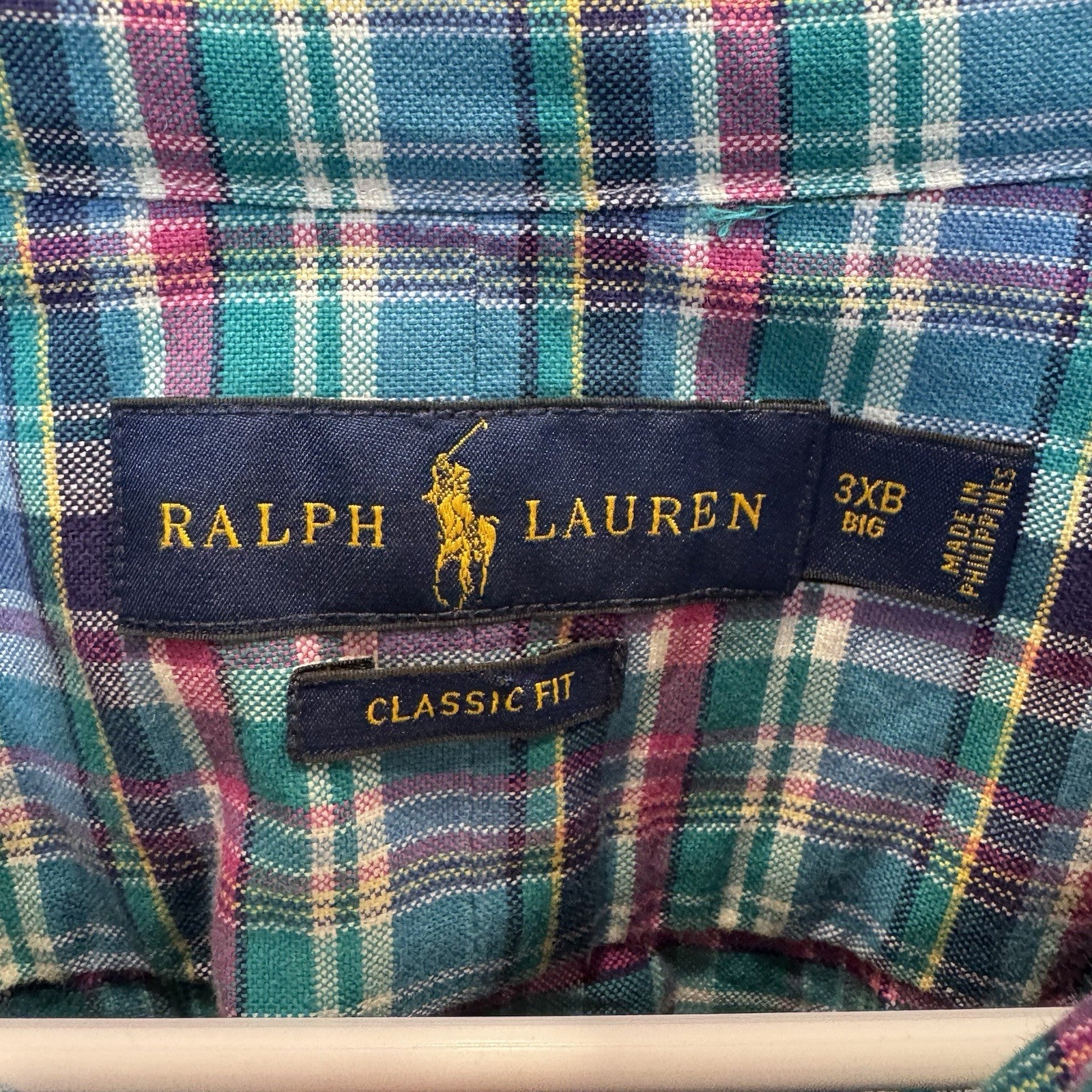 NWT Ralph Lauren Classic Fit Plaid Shirt 3XB Big Mens Button Down Cotton Long