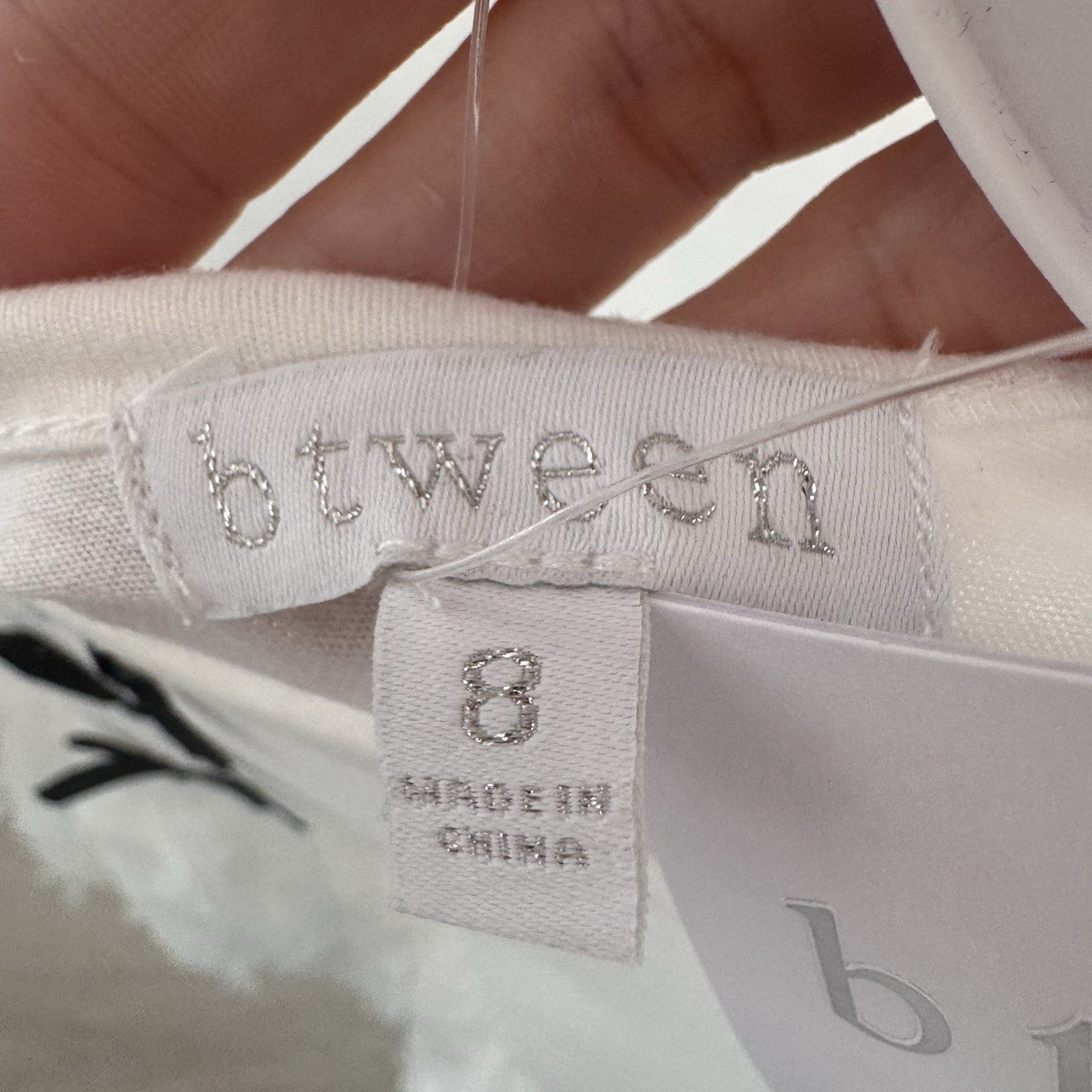 Btween Girls White Tulle Dress Size 8 Bow Detail Long Sleeve NWT With Bow