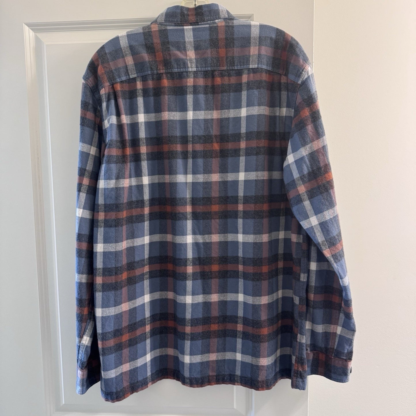 Patagonia Organic Cotton Flannel Shirt Men’s Large Plaid Long Sleeve Blue Red