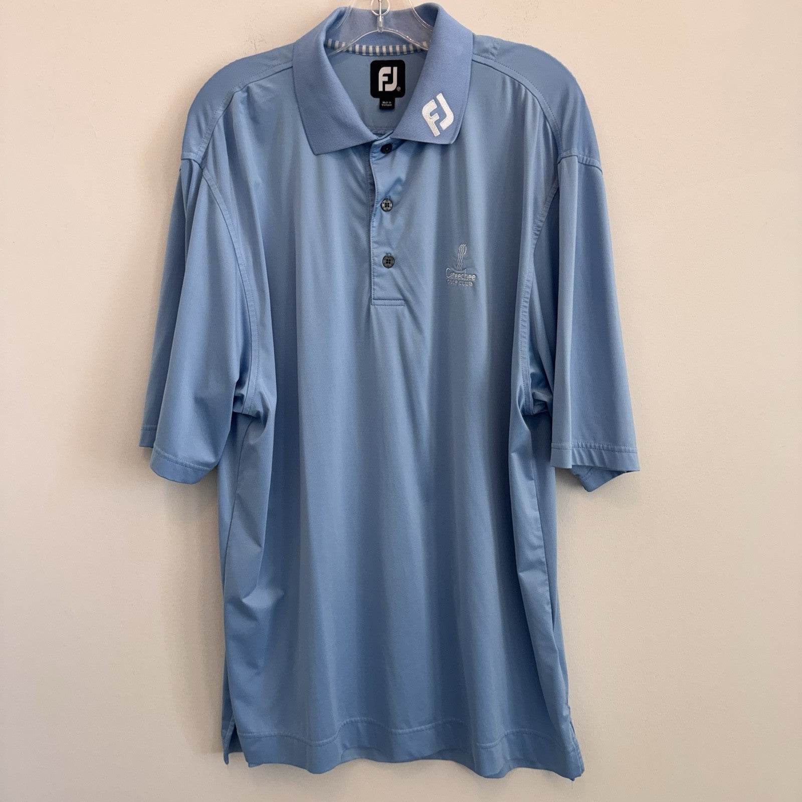 FootJoy FJ Cateechee Golf Club Polo Shirt Men’s Medium Blue Performance