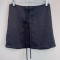 Forever 21 Black Lace Up Mini Skirt M Y2K Sheer Goth Coquette