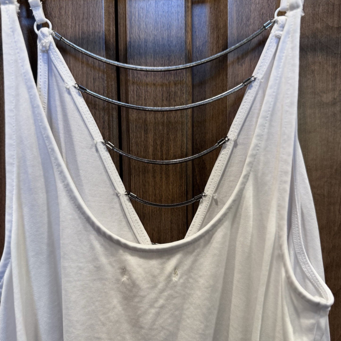 Silence + Noise White Strappy Back Tank Top Small S Urban Outfitters