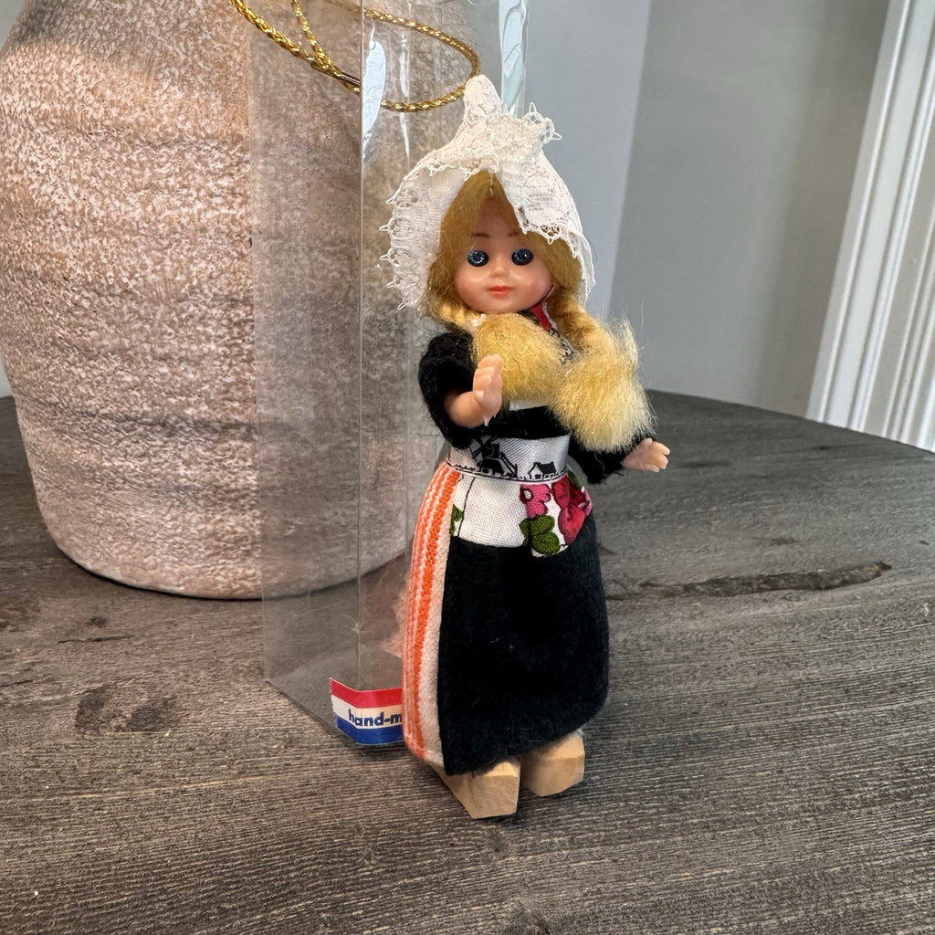 Vintage Dutch Souvenir Doll Traditional Costume Wood Clogs Holland 6" Sleepy Eye