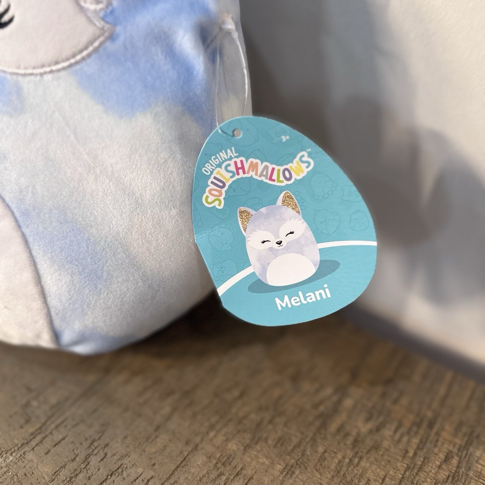 Squishmallows Melani Blue Fox 8” Plush Gold Ears Original Hang Tags Jazwares