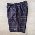 Nike Men’s Large Black White Plaid Check Lined Swim Trunks Board Shorts L