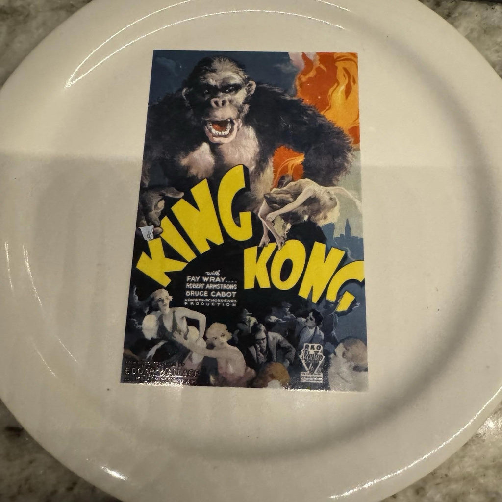 POTTERY BARN Ceramic Plates Set of 4 HOLLYWOOD Classic Movies tcm 8" Diameter