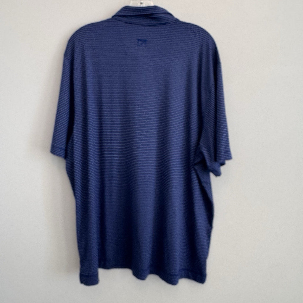 Cutter & Buck Absolut Juice Polo Shirt Mens XL Blue Stripe Golf Performance 