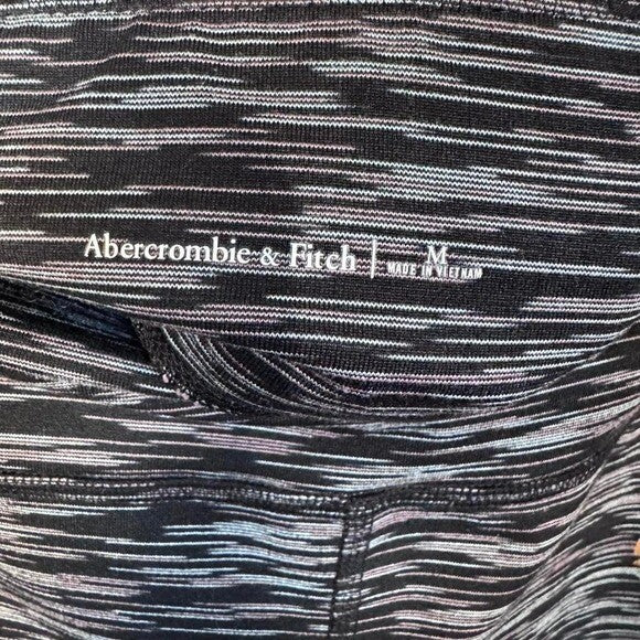 Abercrombie and fitch Grey and black leggings with side pockets and logo medium
