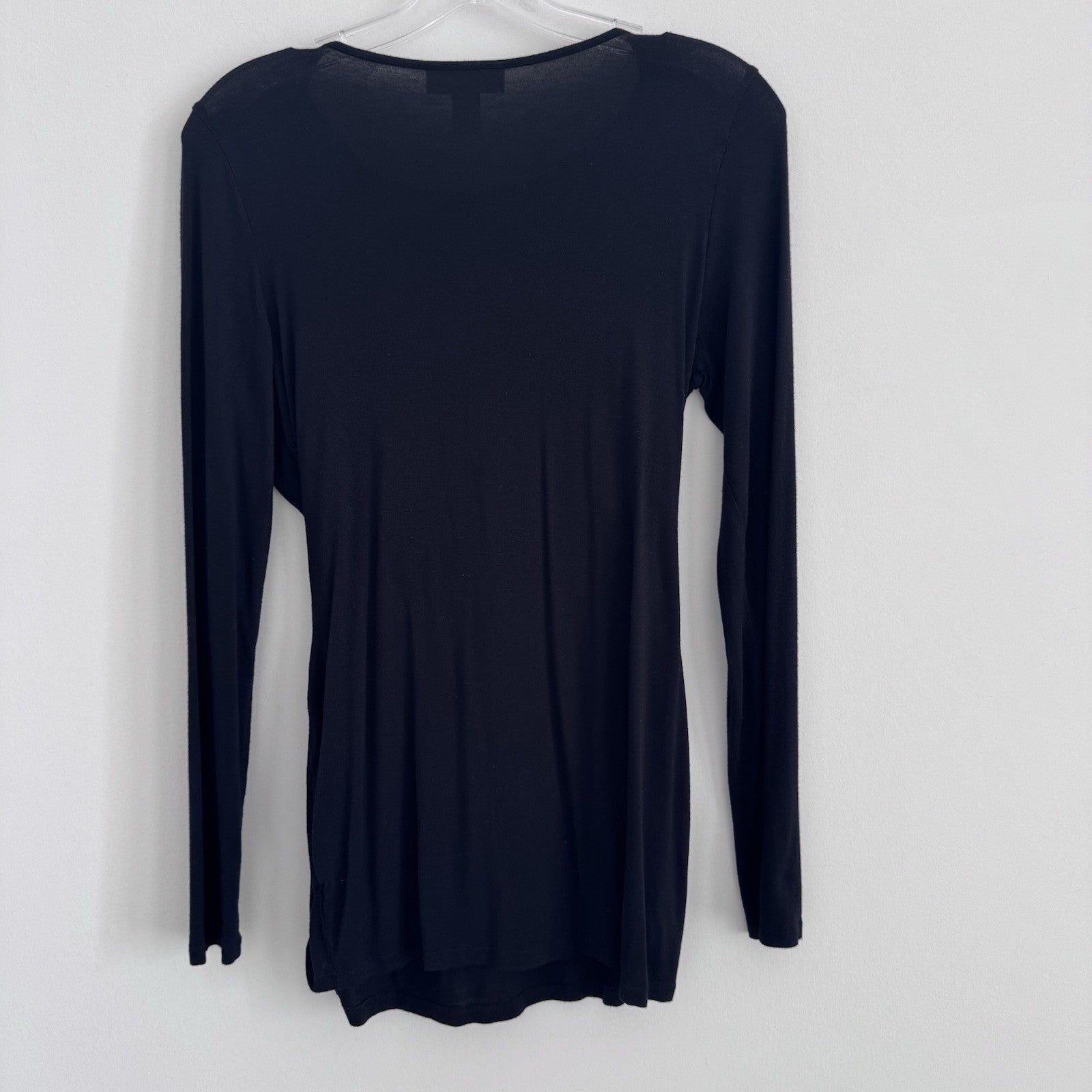 Motherhood Maternity Black Draped Long Sleeve Top Womens Small Stretch