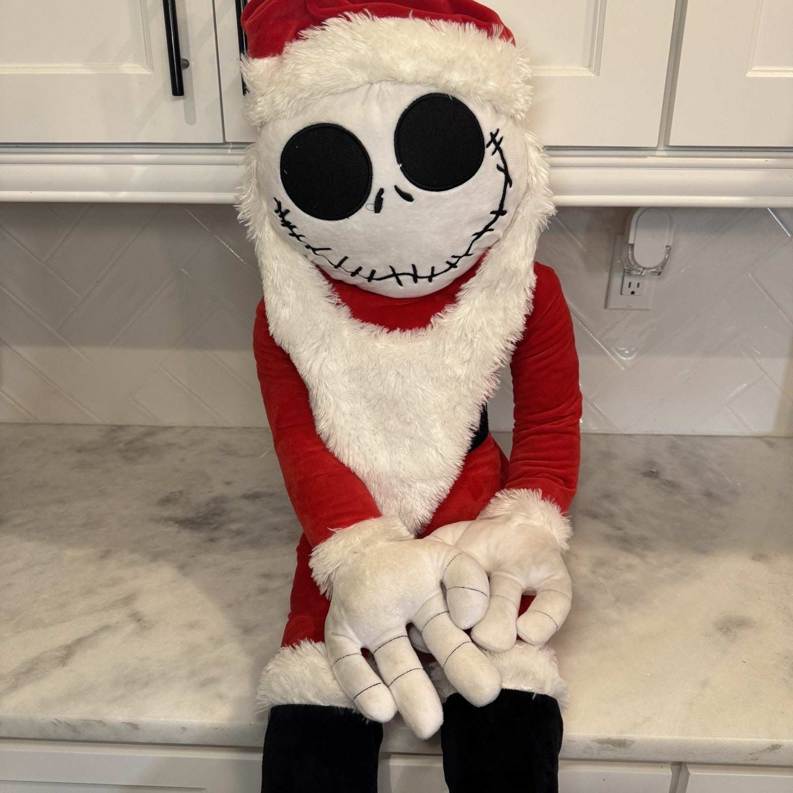 Disney Nightmare Before Christmas Santa Jack Skellington 48" Jumbo Plush Stuffed