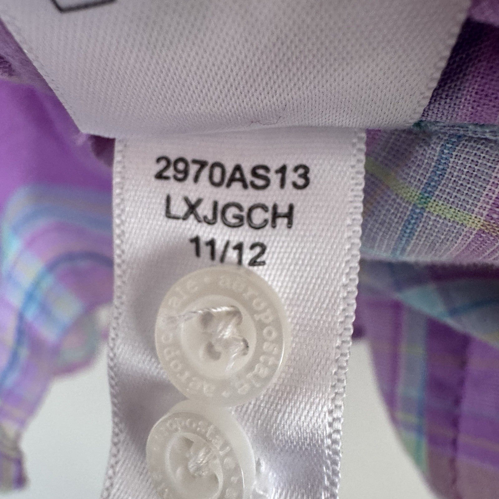Aeropostale 87 Women’s Plaid Button Down Shirt XS Purple Y2K Pastel Preppy