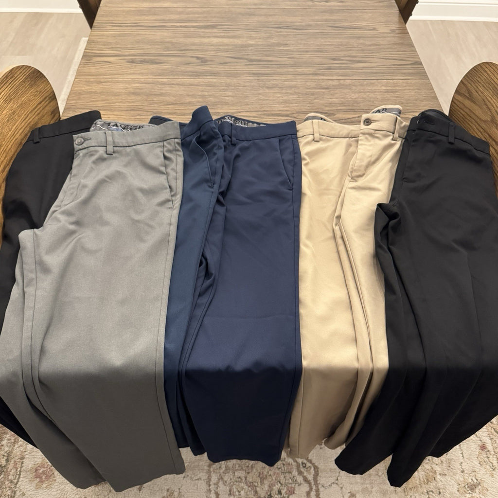 Haggar Cool 18 Pro Slim Fit Stretch Men’s Pants 34x32 Blue, Gray, Khaki, Black