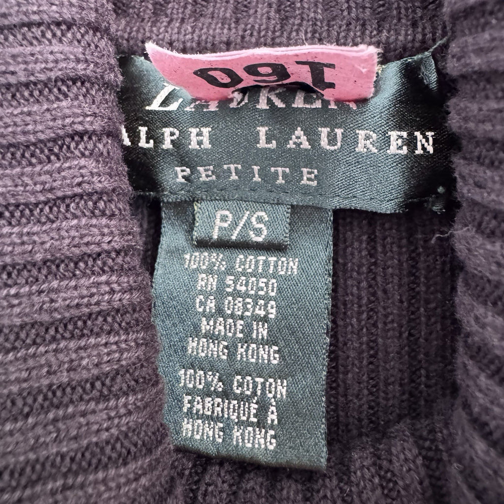 Lauren Ralph Lauren Pullover Turtleneck Cable Knit Sweater Women Sz PS Black