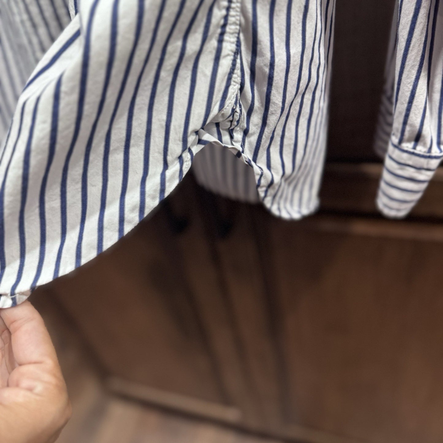 Lauren Jeans Co Ralph Lauren Blue White Striped Button Down Shirt 1X