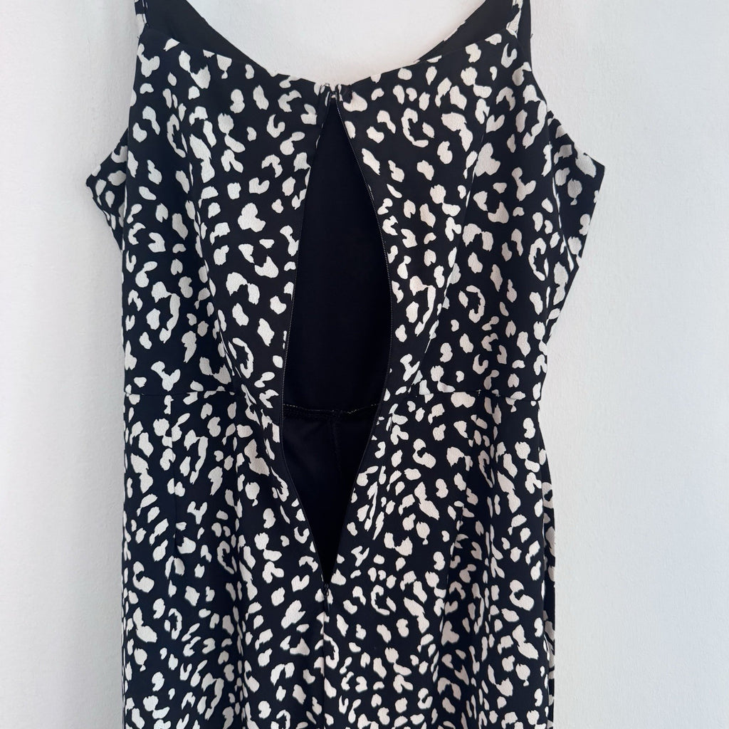 She + Sky Leopard Print Romper Women Size M Black Tie Waist Cami
