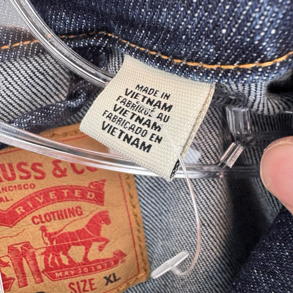 Levi’s Denim Trucker Jacket XL Dark Wash Button Front Classic Jean NWT