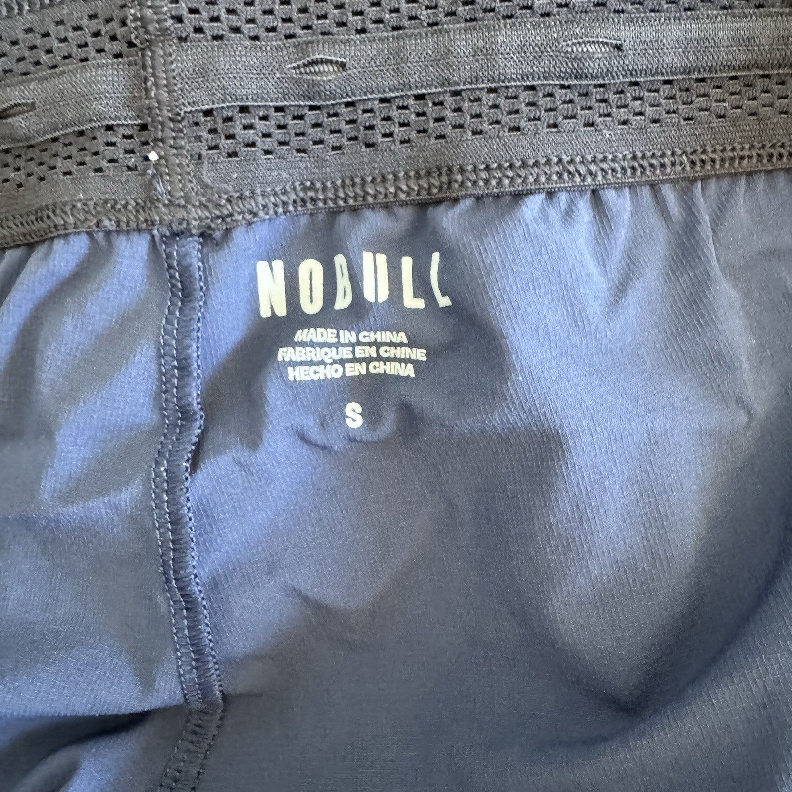 NOBULL Mens Training Shorts Blue Size Small Athletic Gym Lined Zip Pockets