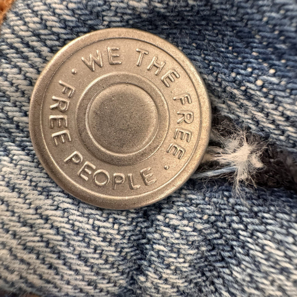 Free People We The Free Distressed Denim Skirt 27 Raw Hem Y2K Women’s