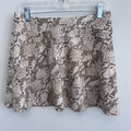 Tail Tech Snake Print Flare Skater Skirt M Beige Stretch Animal Print Y2K