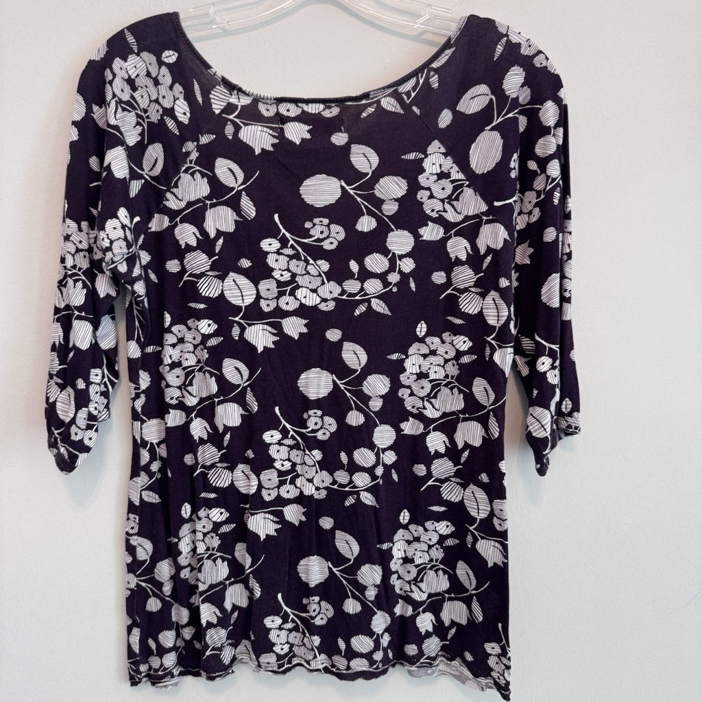 American Eagle Outfitters Floral Empire Waist Top M-M Purple/brown Boho Women