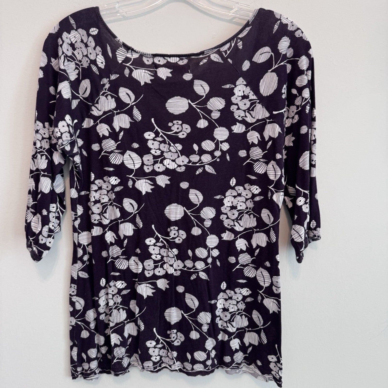 American Eagle Outfitters Floral Empire Waist Top M-M Purple/brown Boho Women