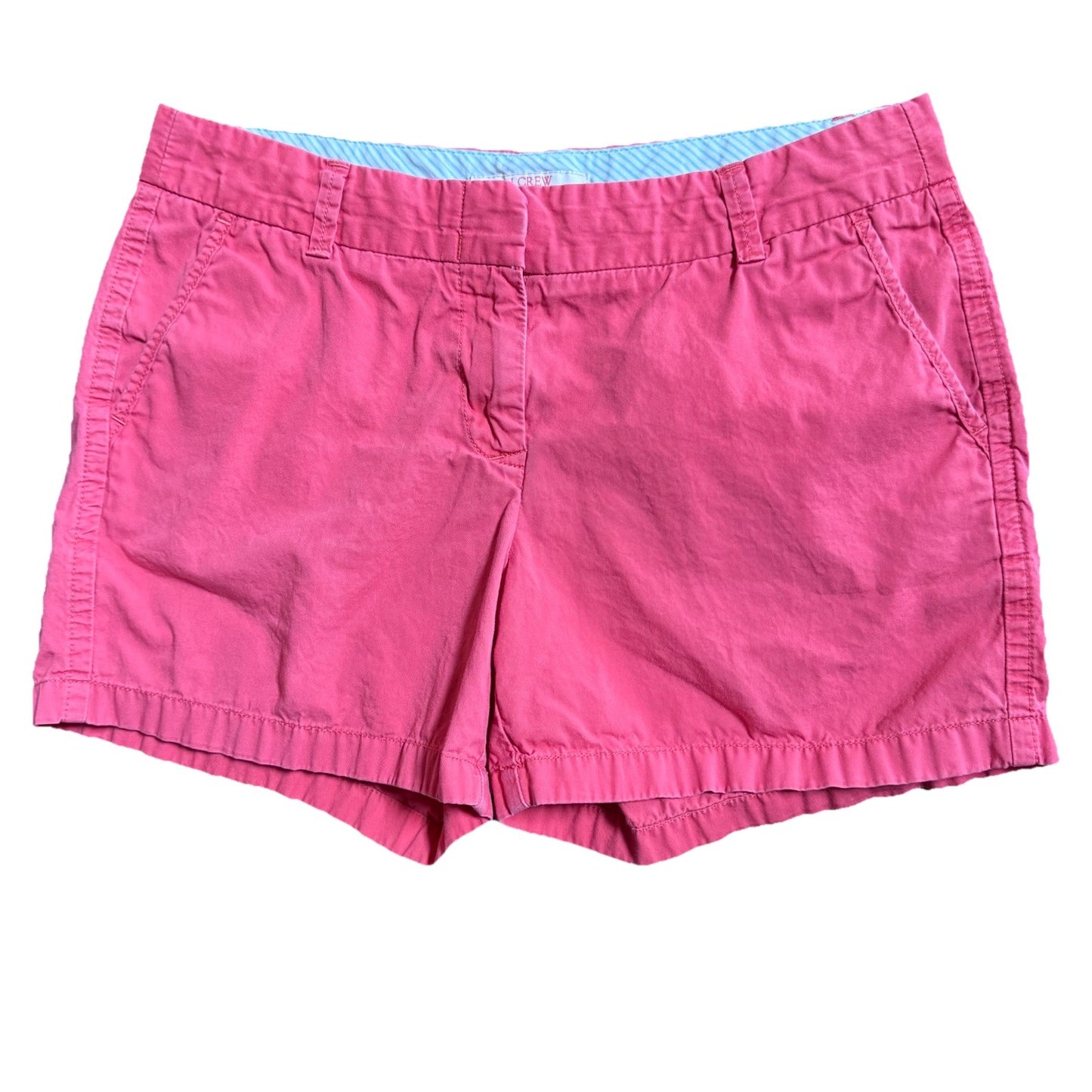 J.Crew Women’s Chino Shorts Size 8 Coral Pink Broken-In 100% Cotton Summer Style