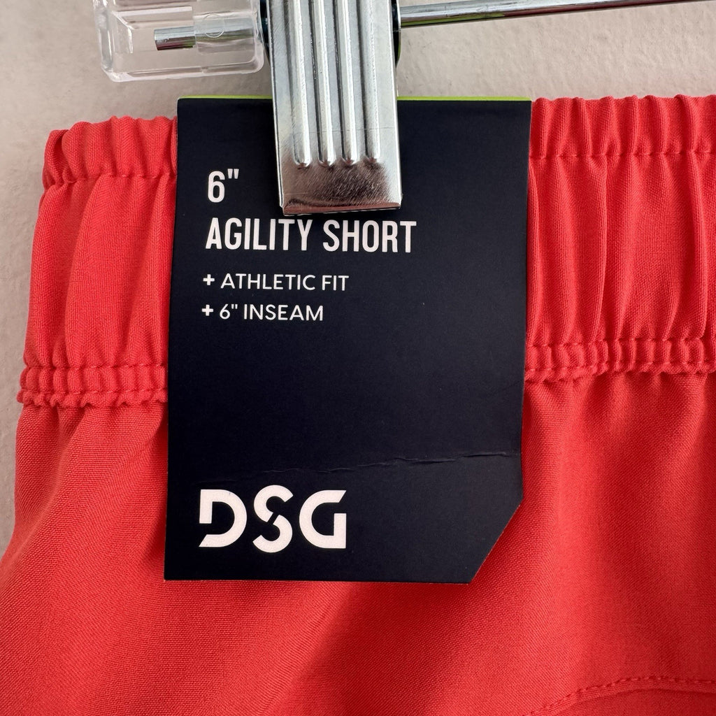 NWT DSG Mens Solid Red 6" Inseam Athletic Fit Woven Agility Shorts Size S