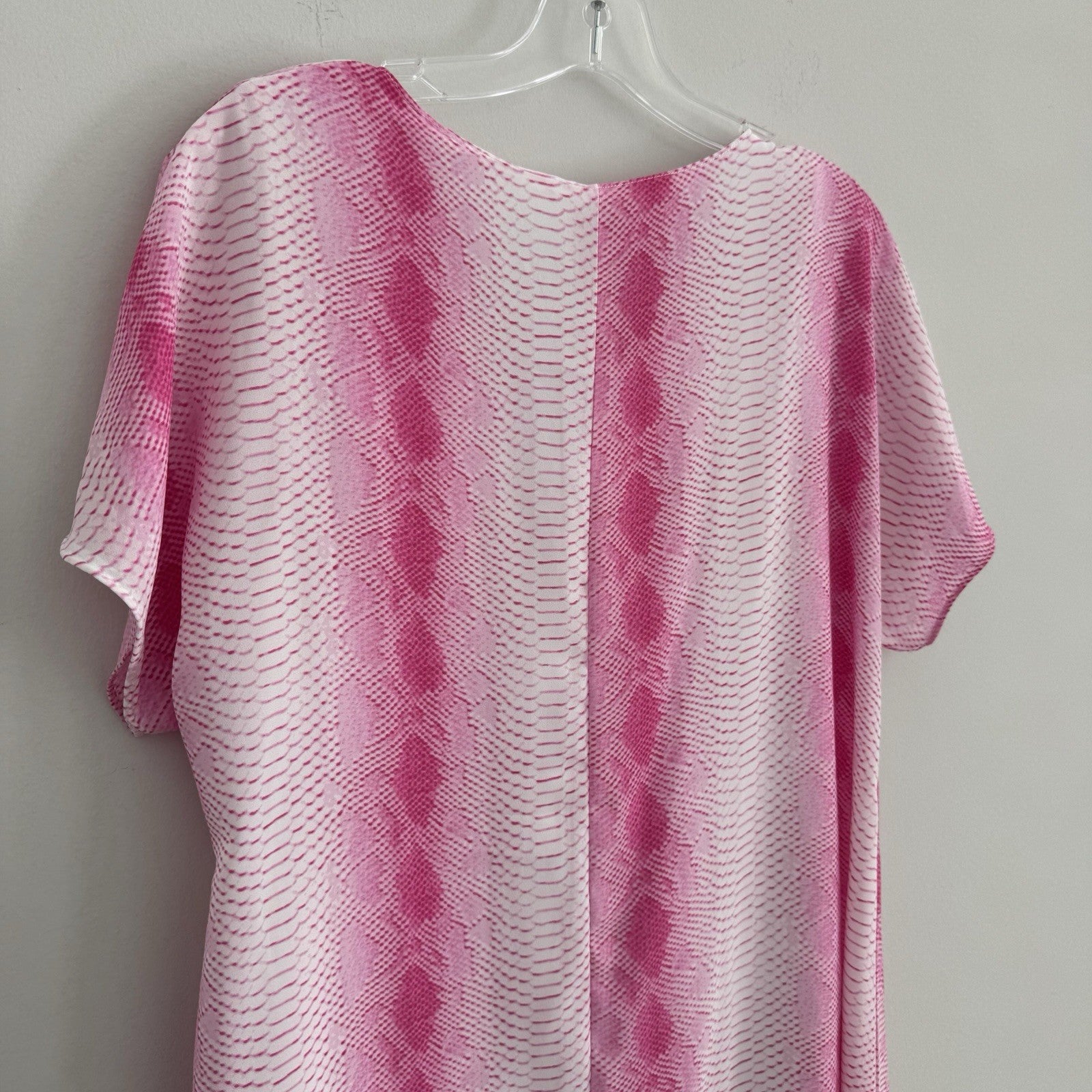 Buddy Love Lolly Pink Snakeskin Tunic Dress Women's Size Small Lace Up Neck Boho