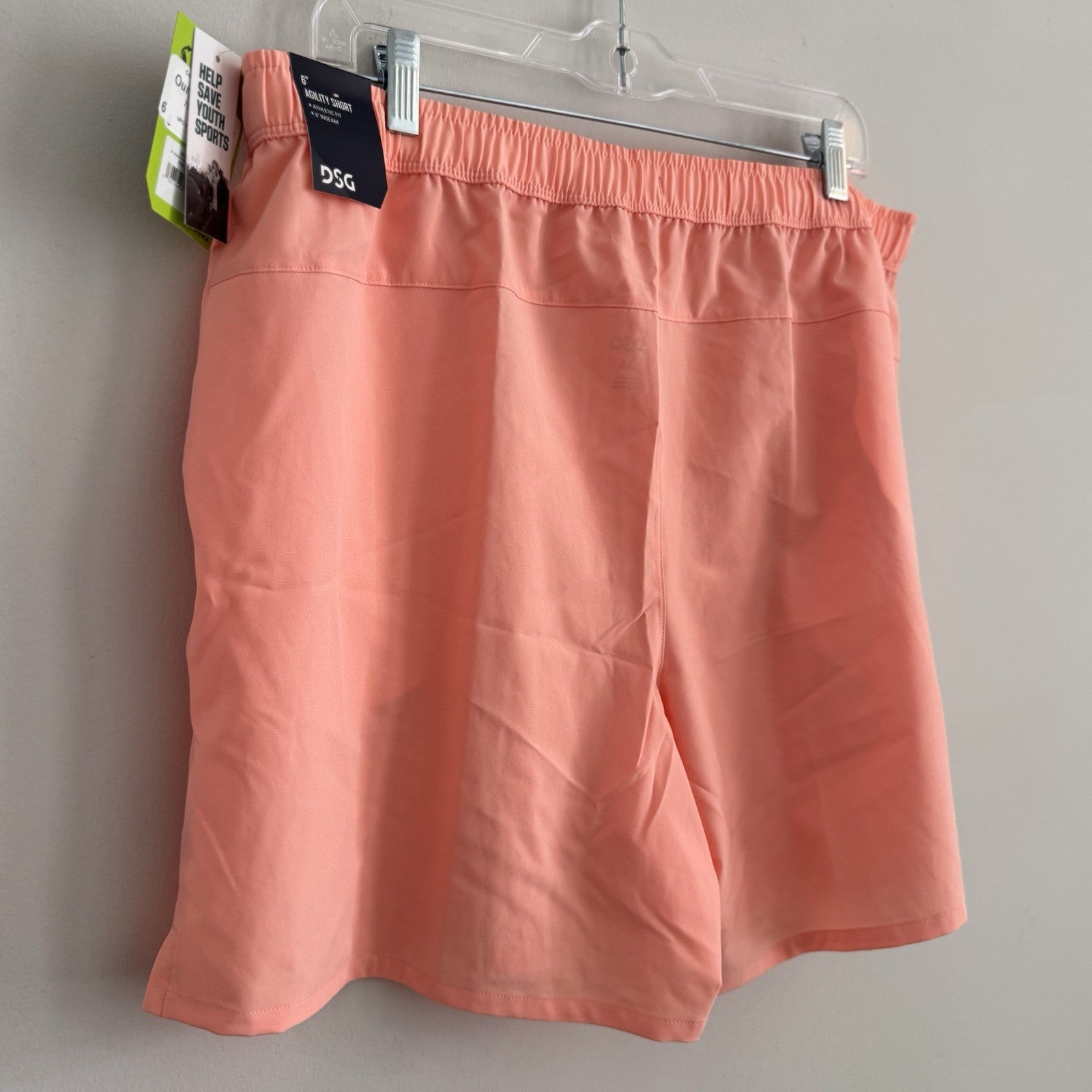 DSG Men's XL 6" Agility Woven Short Pink Ray NWT Athletic Gym Running