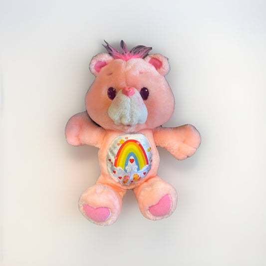 VTG 1991 Care Bears Environmental Cheer Bear Rainbow Ocean 13" Plush Peach Pink