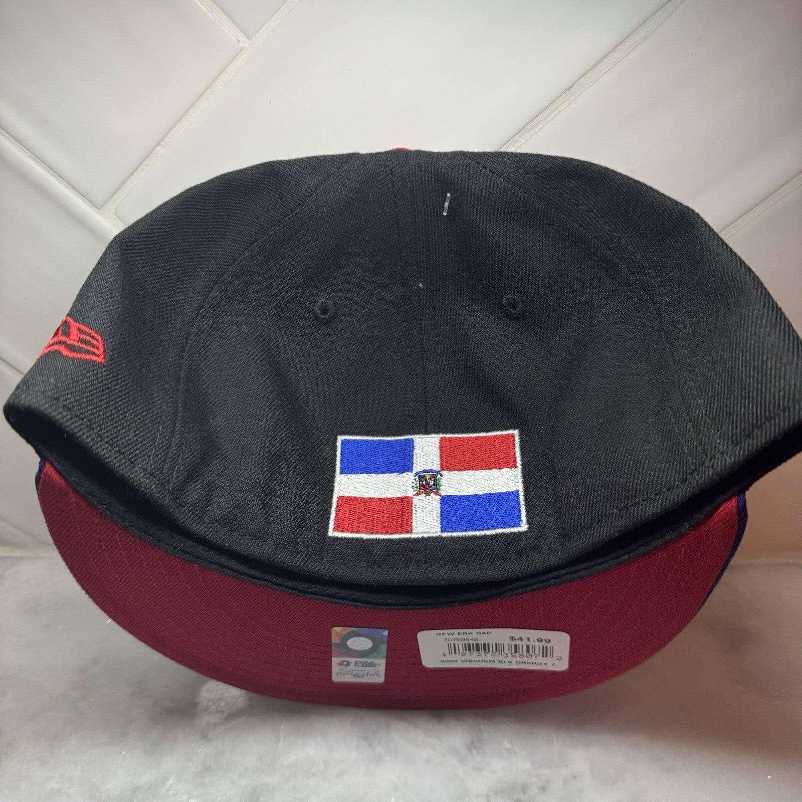 New Era 59FIFTY Dominican Republic RD Hat Black Blue Red Fitted Size 7 Cap WBC