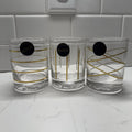 Fifth Avenue Set Of 3 Weston Gold Old-Fashioned Crystal 4" Lowball Glasses