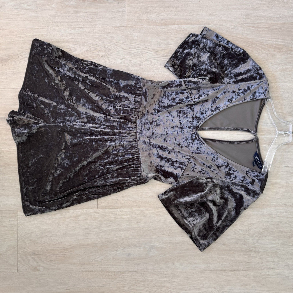 American Eagle Outfitters Soft & Sexy Womens Romper Crushed Velvet Dark Green S
