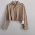 NWT Athleta Midday Ultra Cropped Button Down Shirt Size Large MSRP89