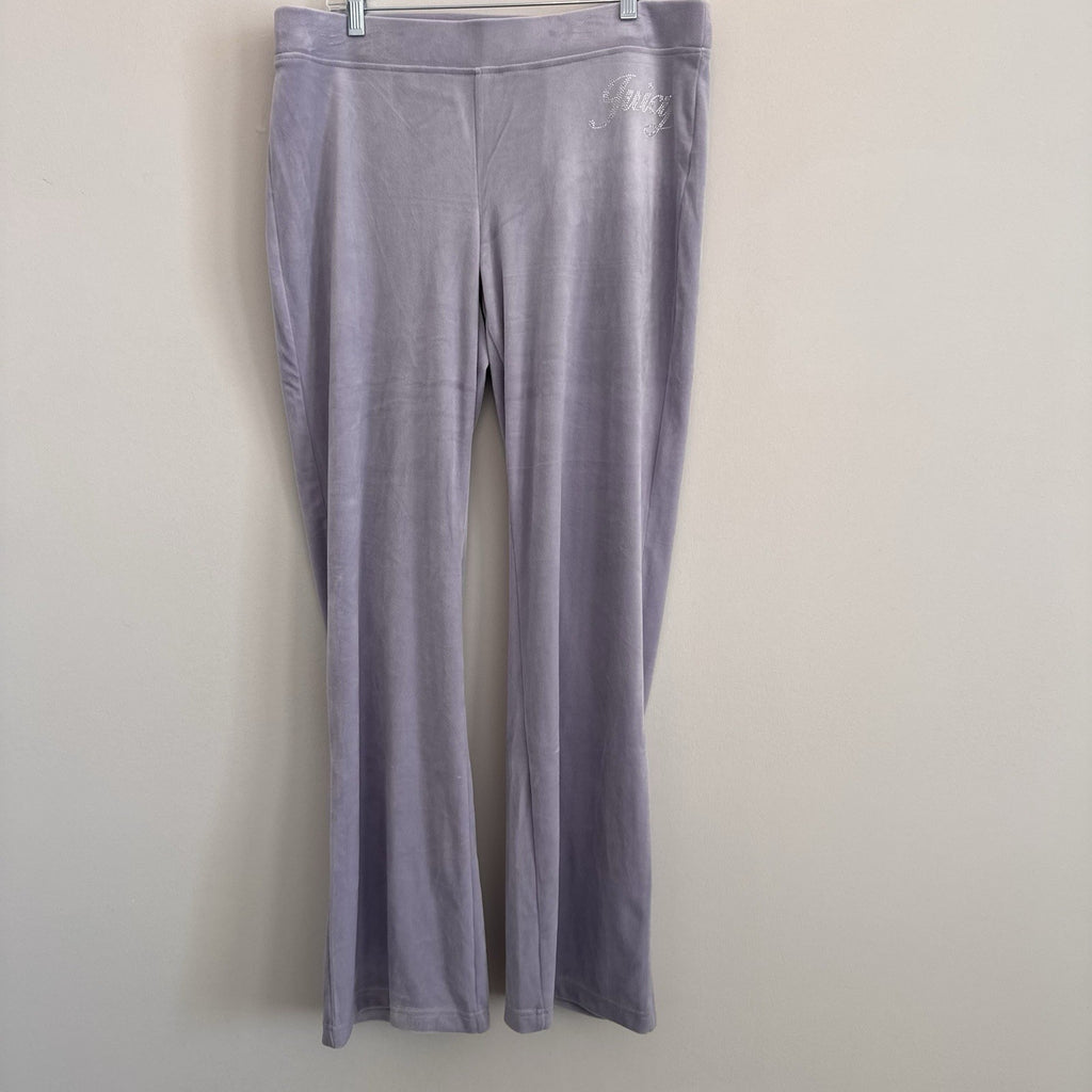 NWT Juicy Couture Velour Tracksuit Set Lavender Haze L Y2K OG Bling Rhinestone