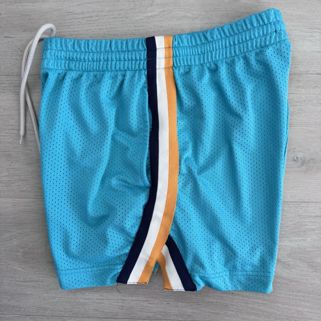 Urban Outfitters Mesh Shorts Small Teal Drawstring Stripe Retro Athletic