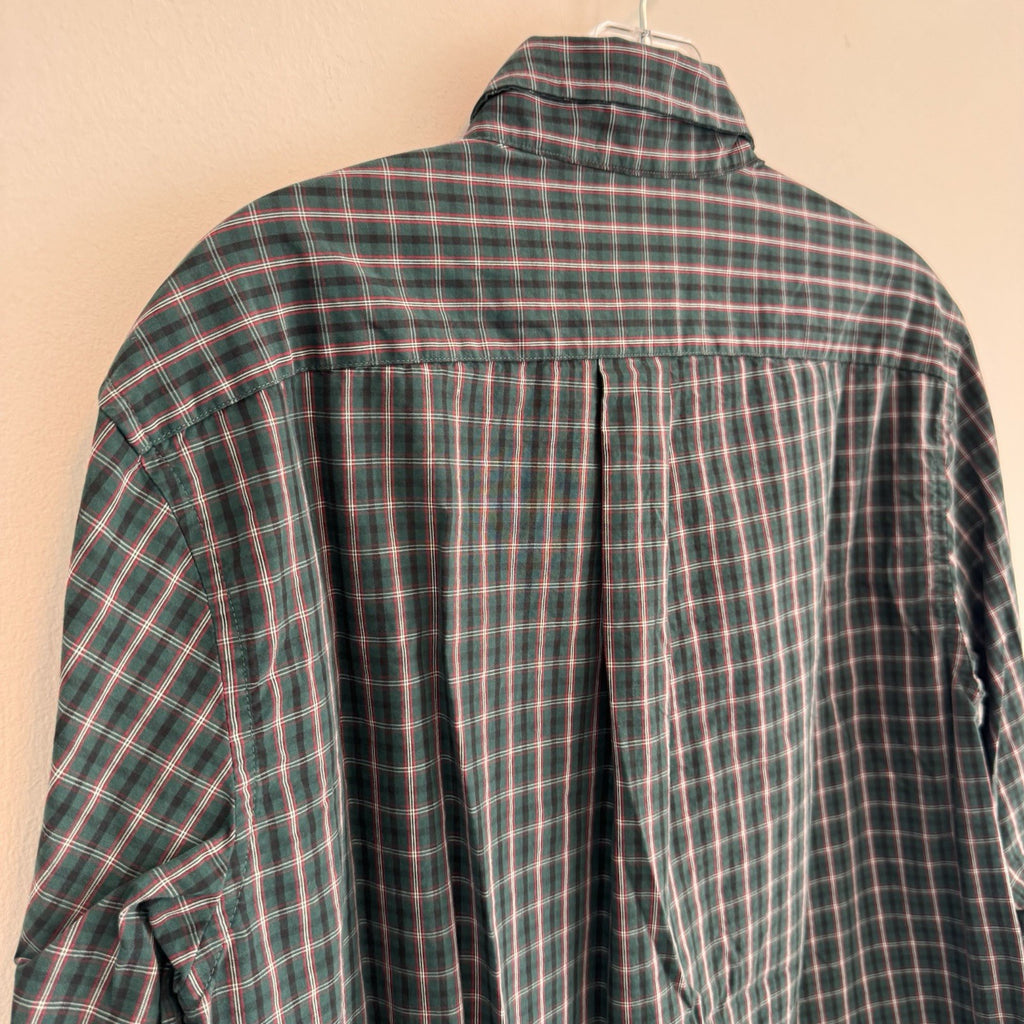 ROWM Plaid Button Down Shirt Mens M Green Red Made in Nicaragua Classic 