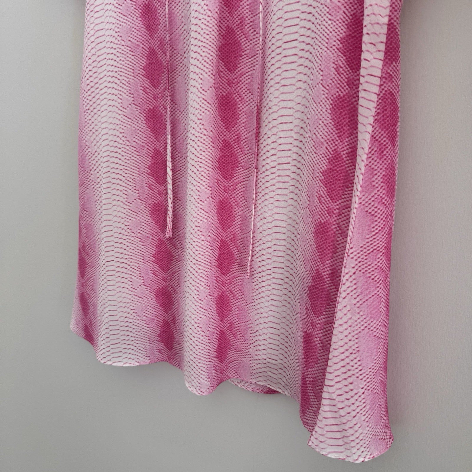 Buddy Love Lolly Pink Snakeskin Tunic Dress Women's Size Small Lace Up Neck Boho