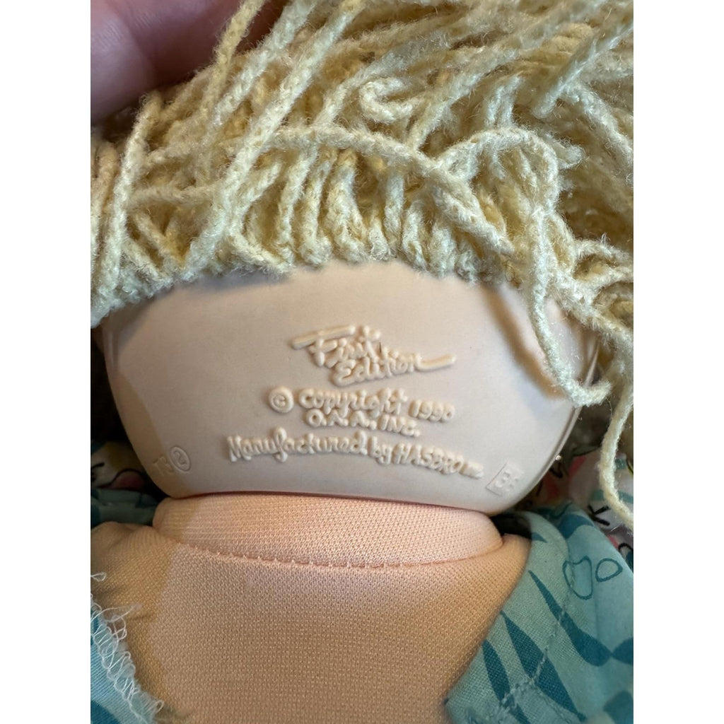 Vintage 1990 First Edition Cabbage Patch Kids Pretty Blonde Hair Blue Eyes