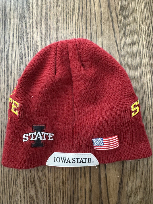 Iowa State Cyclones Hat Beanie Mens Red NCAA Football Knit Winter Rare USA