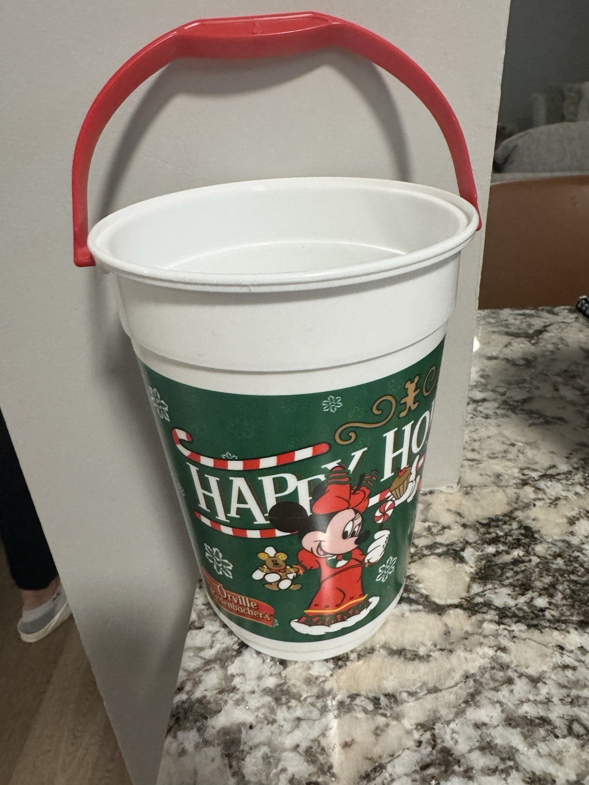 Disney World Parks Mickey Minnie 2006 Christmas Happy Holidays Popcorn Bucket