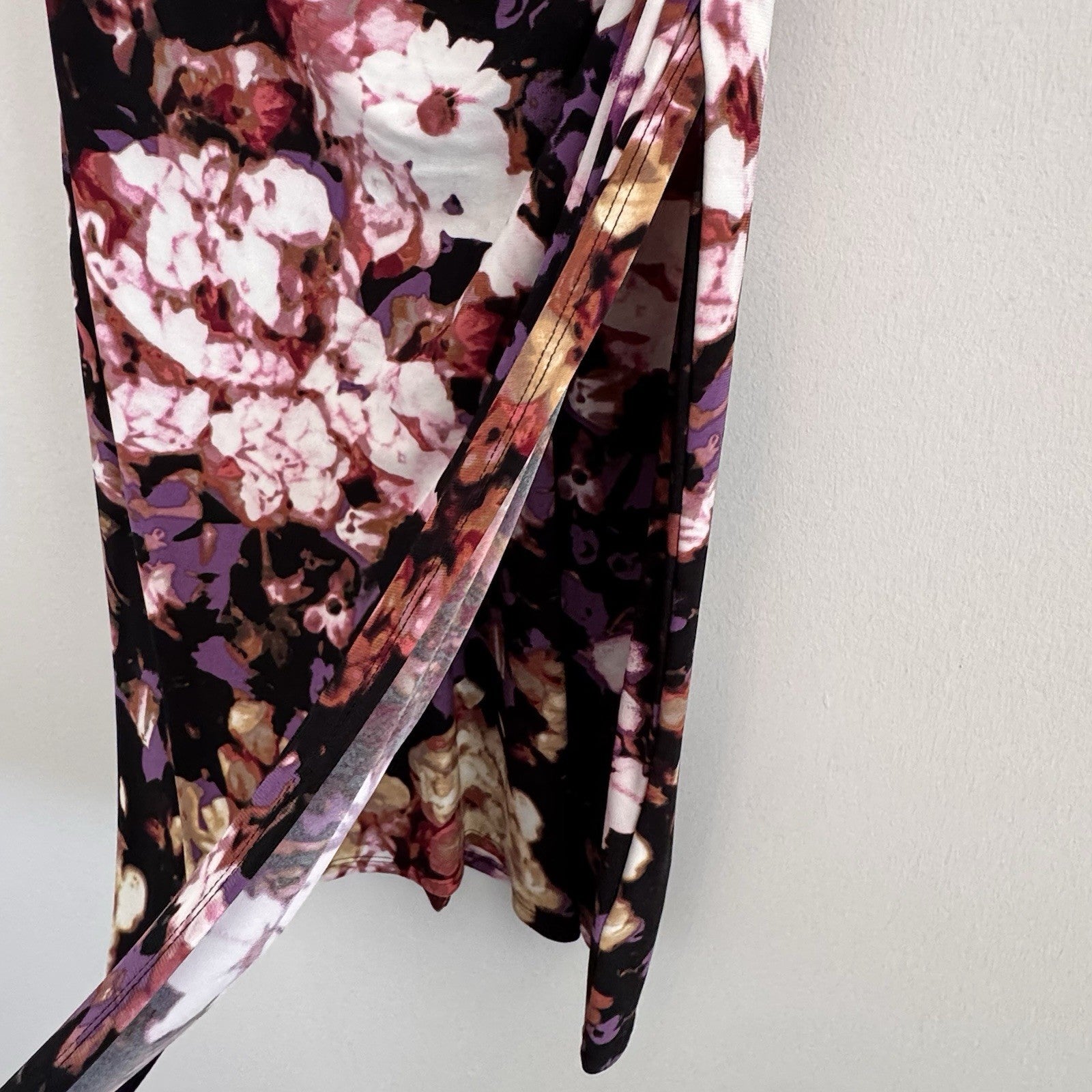 Lauren Ralph Lauren Floral V-Neck Sheath Dress Padded Shoulder Size 4