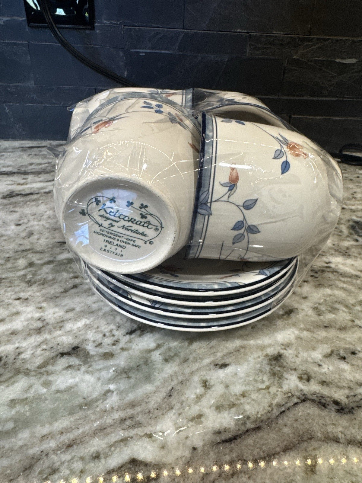 NORITAKE KELTCRAFT ~ EASTFAIR ~ Ironstone Cup & Saucer Made In Ireland Set Of 4