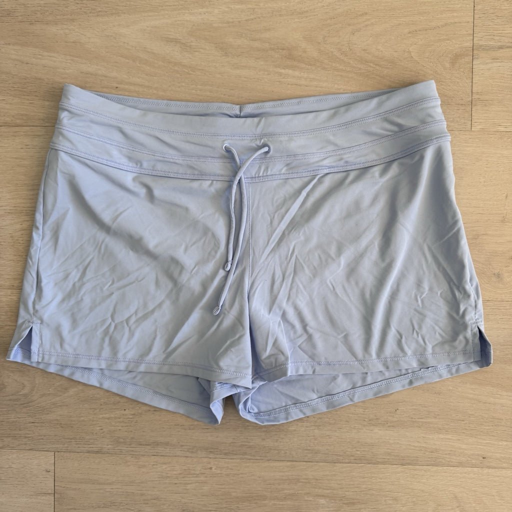 Athleta Womens Light Blue Athletic Shorts Drawstring Lined Size Small