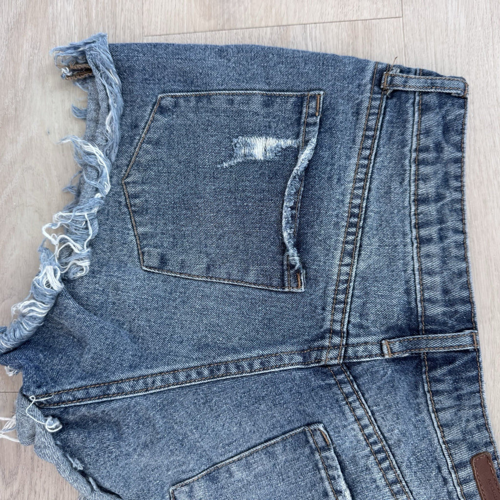 Articles of Society Y2K Distressed Denim Shorts 25 Frayed