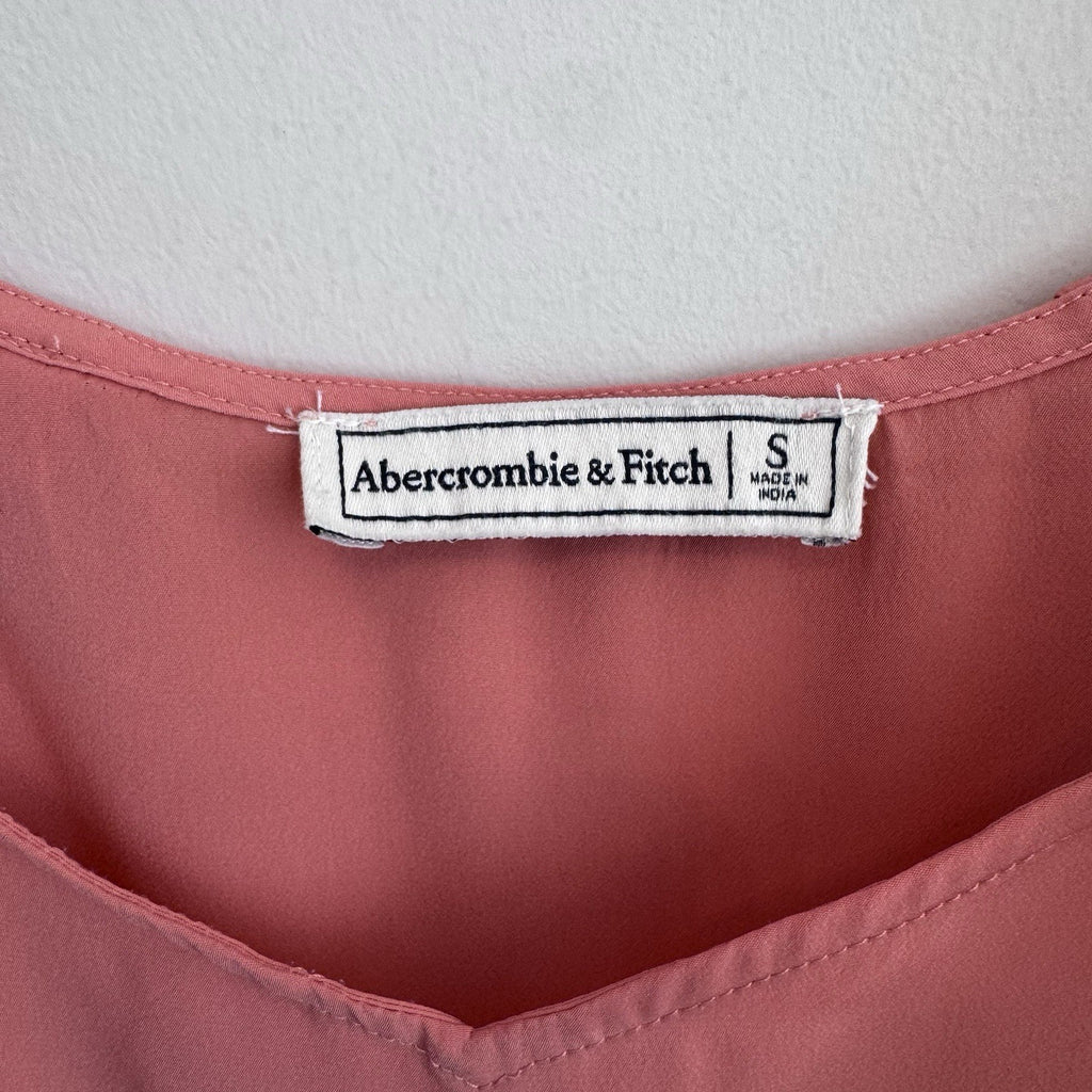 Abercrombie & Fitch Coral Cold Shoulder Blouse Women’s Small Ruffle Cami Top